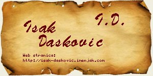 Isak Dašković vizit kartica
